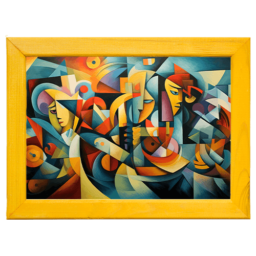 تابلو دیواری با تصویر چهره کوبیسم